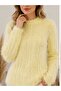 Women's Crew Neck Washed Balloon Sleeve Knit Sweater - Comfortable Fit Daily Stylish Basic Sweater