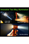 black Dual-beam rotating head flashlight with magnetic tail maintenance light work light long-lastin - 6