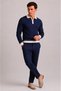 Men's Long Sleeve Slim Knitwear with Sleeve and Collar Detailing - 2