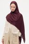 Italian Jacquard Shawl Checkerboard Pattern - Burgundy - 3
