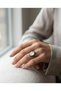 Bronze Women's Ring Authentic Copper Jewelry White Cat's Eye Stone Spiral Model Adjustable Vintage