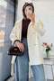 Premium Belted Trench Coat with Windbreaker Detail on the Back - Ecru