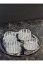 Crystal Silver Delfi Glass Bowl Set – Decorative Snack, Nut, and Dessert Serving Set with Round Tray - 4