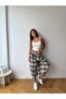 Women's Multi-Lace Plaid Patterned Premium Shalwar Trousers Frv0221-1 - 4