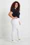 White Women's Cotton Flexible Combed Cotton Long Leggings + Gift Sleep Band - Compatible with Large Sizes - 4