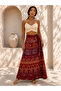 Waist-Wrapped Ethnic Patterned Cotton Long Skirt Std 34-48 - 2