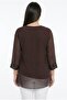 Women's Collar Cuff and Inside Pulpayet Plus Size Chiffon Blouse - 4
