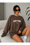 Unisex New York Classic Front-Back Printed Winter Oversize Sweatshirt - 4