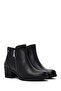 Women's Black Zippered Heeled Leather Boots Wf410009Dv - 2