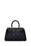 Women's Black Long Strap Quilted Shoulder Bag 26Pbd2487Kp - 3