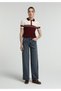 Wide Leg Fit Women's Blue Black Denim Jean Pants - 3