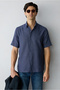 Short Sleeve Boxy Fit Patterned 100% Cotton Shirt - 5