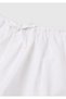 Girl's White Skirt with Embroidery Detail and Drawstring Waist - 3