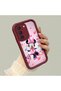 Samsung Galaxy S22 Compatible Case Camera Protector Minnie Pattern Burgundy Lover Couple Silicone Phone Case - 2