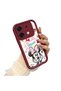 Infinix Zero 30 5g Compatible Case Camera Protector Minnie Pattern Burgundy Lover Couple Silicone Phone Case - 2
