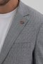 Sanabri Men's Gray Polyviscon Fabric Slim Fit Mono Collar Sports Blazer Jacket - 2