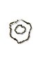 Labradorite Real Natural Stone Women's Necklace and Bracelet Set Green - 4