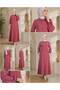 Imported Aerobin Fabric Dress with Button Pockets and Pearl Embroidery on the Sleeves - 5