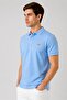 Men Regular Fit Embroidered Logo Short Sleeve Polo Shirt, Light Blue - 2