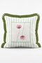 Striped Framed Dried Flower Patterned 4-Piece Fringed Throw Pillow Cover Set - 4