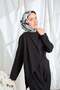 Twill Silk Scarf Abstract Black - 2