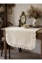 Cream Scalloped Runner with Ruffles Vintage Duck Linen 40X130Cm - 5