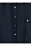Lcw Vision Navy Blue Striped Modal Blend Women's Shirt - 6