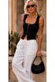 Square neck corset-look blouse with hook-and-eye closure - 2