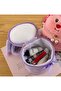 Cute Cat Kuromii Patterned Purple Plush Handbag Makeup Bag Zippered Organizer - 5