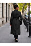 Women's Long Trench Coat Buttoned Lined Belted Waterproof Oversize Cut - 3