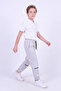 Boys' 3-Thread Stripe Knee Detailed Double Pocket Lace-Up Sweatpants - 3