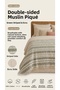 100% Cotton 4 Layer Muslin Blanket Quilt Pique 220*240 Bedspread Green - 4