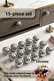 15 Pcs Hard Plastic Knob Round Ball Chrome Cabinet Furniture Kitchen Cupboard Drawer Handle Knob Handles