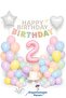 2 Year Birthday Set Macaron Colors, 126 Pieces All in One Package
