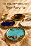 21 cm Real Gold Gilded Glass Cake and Dessert Plate Set – for 4 People - 4