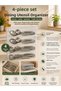 4 Pieces Serving Utensils Storage Container Ladle Colander Spatula Spoon Fork Multi-Purpose Organizer Locking Box