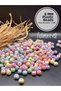 Pastel 8 mm Round Hobby Jewelry Beads (25 Grams 50 Pieces) Mixed Color Pattern Plastic
