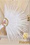 White Fringed Dance Fan, 8 Pieces Large Size 120X80Cm, Henna Night, Bride, Organization, Show