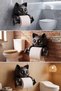 Decorative Toilet Paper Holder with Cat Figure 20X18 cm Pla Cute Bathroom Accessory - 3