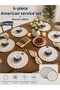6-Piece Linen Stain-Resistant Duck Fabric White Ruffled American Service Set/Supla