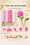 Chenille Flower Making Kit 100 Pieces Lilac Light Pink Vibrant Pink White Chenille, Floral Wire, S-3 - 4
