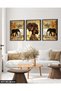 African Woman and Elephant 3 Piece Wooden Framed Painting Act