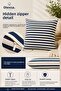 Cotton Linen Double-Sided Navy Blue Striped Throw Pillow Cover with Hidden Zipper 1 Piece - 3