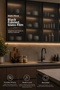 Static Pleated Look Black Frosted Glass Film Non-Adhesive Window Glass Covering Foil Pvc 60Cmx100Cm - 3