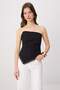 Siyah Fitted/Vücuda Oturan Straplez Kolsuz Dantel Detaylı Crop/Kısa Krep Örme Bluz TWOSS26BZ00822