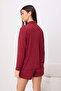 Burgundy 3-Piece Bra Knitted Pajama Set Thmss26Pt00085 - 4
