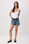 Blue 100% Cotton Ripped Detailed Extra Mini Denim Shorts Twoss26Sr00217 - 2