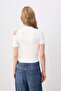 Ecru Fitted/Asymmetrical Neckline Soft Knitted Undershirt with Accessory Detail Twoss26Bz00998 - 4