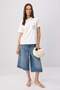 Ecru Embroidered Regular Fit 100% Cotton Knitted T-Shirt Twoss26Ts00316 - 2