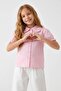 Pembe Slim Fit Gömlek Yaka Kız Çocuk Kısa Gömlek TKDSS26GO00008